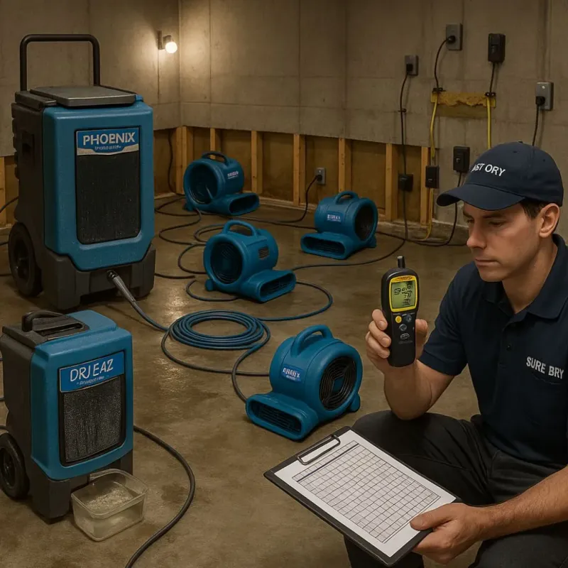 Structural Drying and Dehumidification process in Davison, MI